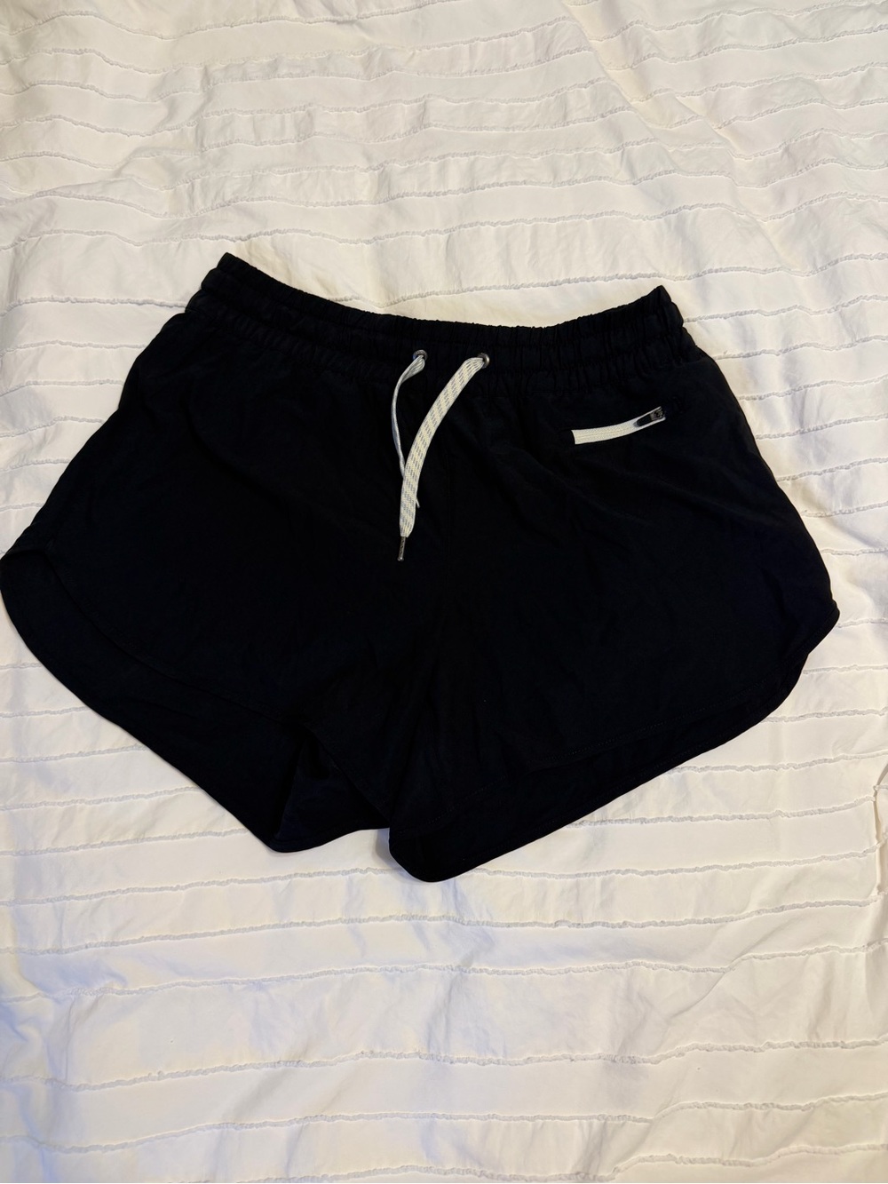 Vuori Black Women's Athletic Drawstring Shorts with White Accents